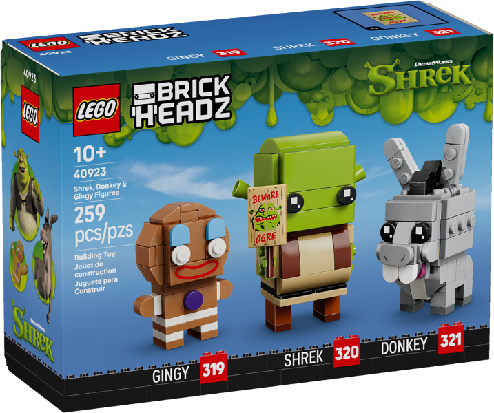 LEGO 40923 Shrek, Donkey & Gingy Figures box