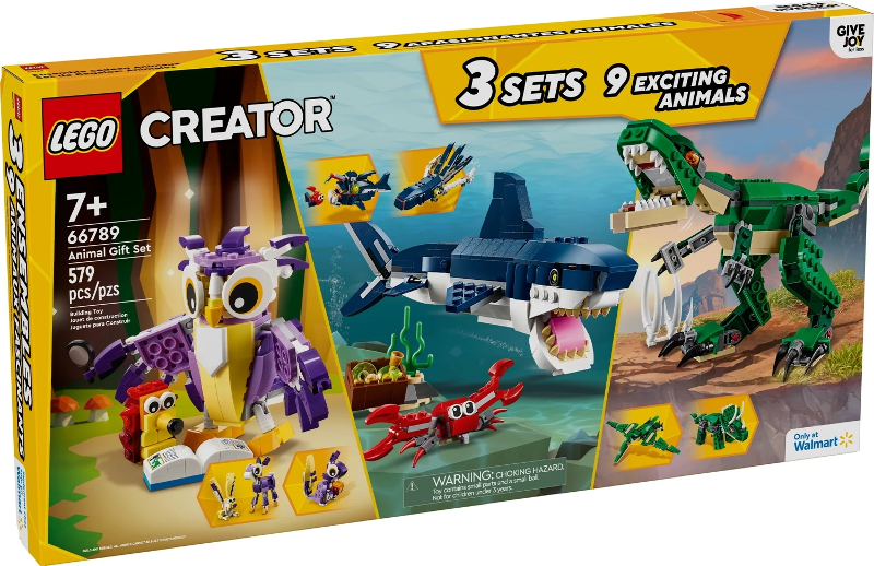 LEGO 66789 Creator 3-in-1 Animal Gift Set (31058, 31088, 31125) box