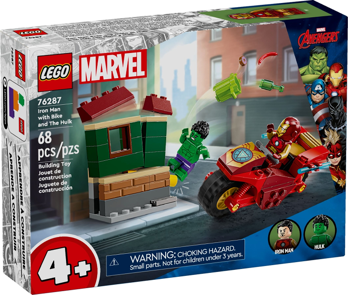 LEGO 76287 Iron Man with Bike and The Hulk box